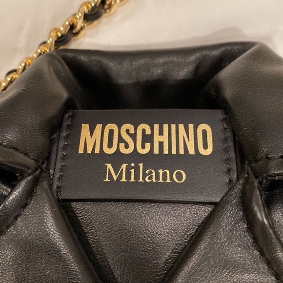 Moschino Small Black Nappa Biker Jacket Flap Bag - Picture 9 of 17